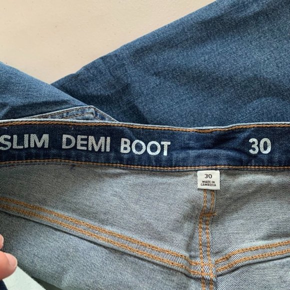 J Crew Women's Slim Demi Boot Cut Jeans Denim Medium Wash Blue Fray Flare 30 - Picture 7 of 11